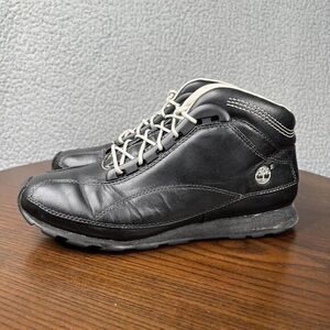Timberland  Shoes Women's 7.5 Black Premium Leather‎ Lace Up 17346 Boots